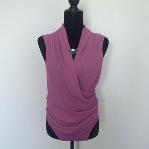 Purple body central body suit